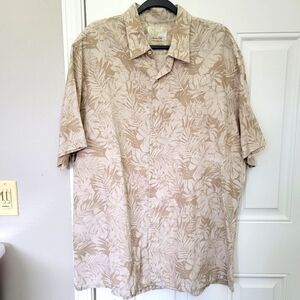 Tasso Elba Island Silk Linen Hawaiian Button Down Shirt Tropical Size XXL